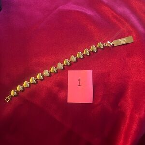 18K Gold Layered Heart Bracelet With Paperwork